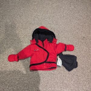 New with tags Gusti Red Winter Jacket Size 12 months Hat, Gloves, Removable Hood
